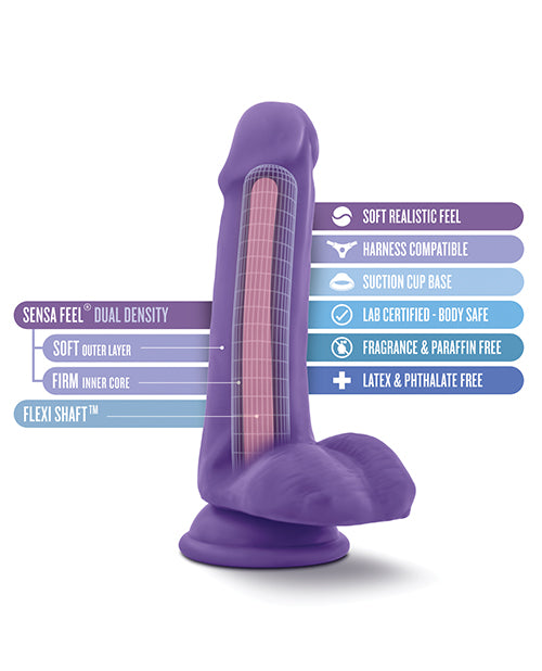 Au Naturel Bold Delight Dildo with Suction Cup 6in - Purple