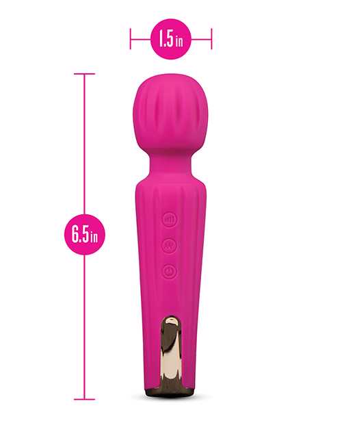 Blush Allana Velvet Rechargeable Silicone Wand Vibrator- Magenta/Rose Gold