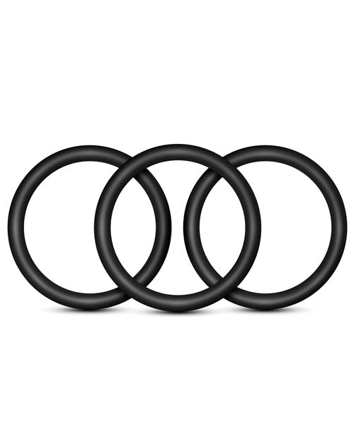 Performance VS3 Pure Premium Silicone Cock Rings (3 Pack) - Large - Black