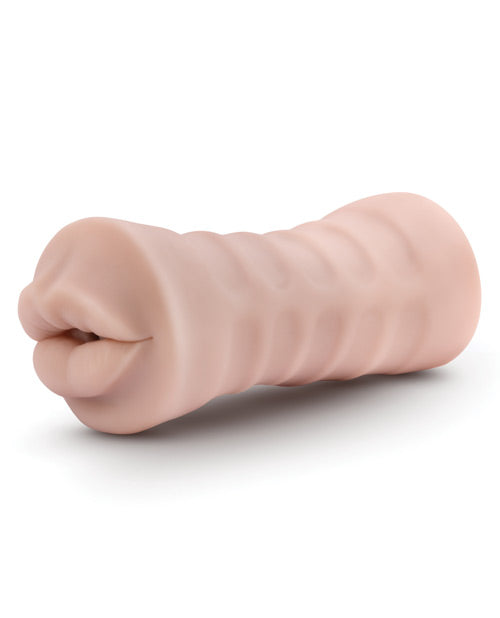 M for Men Angie Vibrating Masturbator with Bullet - Mouth - Vanilla