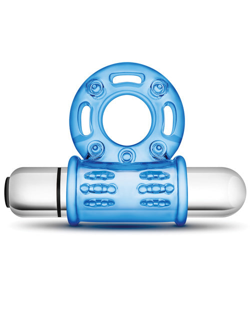 Stay Hard Vibrating Bull Ring - Blue