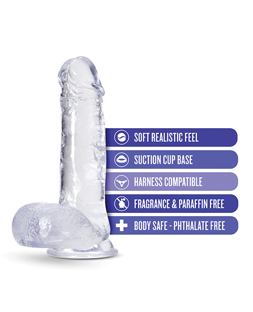 B Yours Plus Rock n` Roll Realistic Dildo with Balls 7.25in - Clear