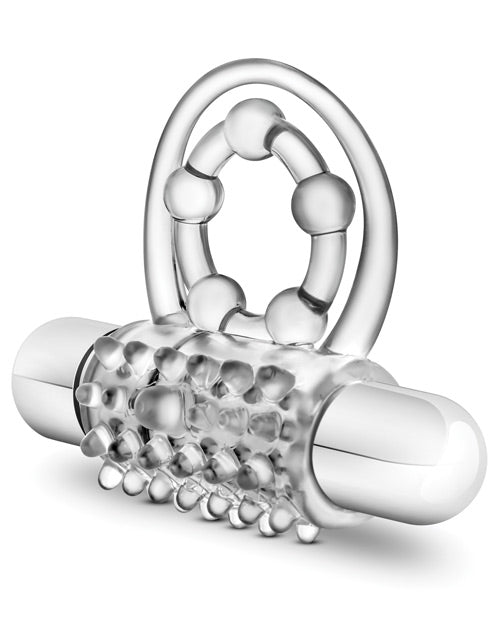 Stay Hard Vibrating Super Clitifier Cock Ring With Bullet - Clear