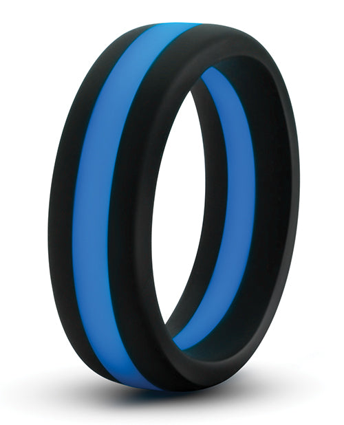 Performance Silicone Go Pro Cock Ring - Black/Blue