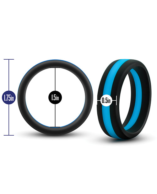 Performance Silicone Go Pro Cock Ring - Black/Blue