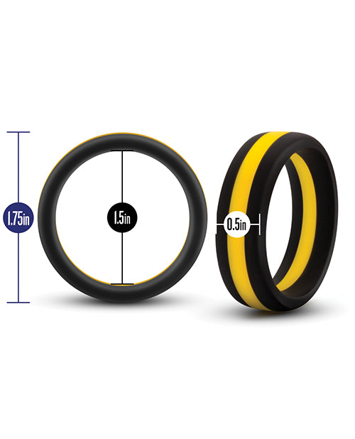 Performance Silicone Go Pro Cock Ring - Black/Gold