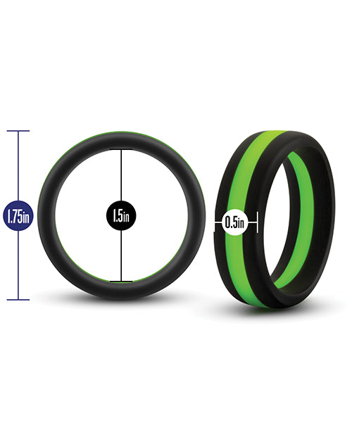 Performance Silicone Go Pro Cock Ring - Black/Green