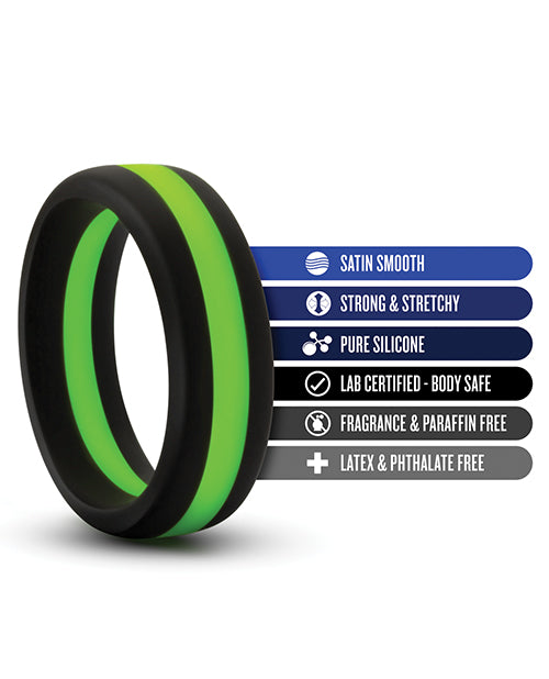 Performance Silicone Go Pro Cock Ring - Black/Green