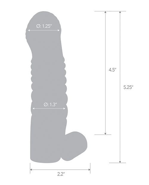 Blue Line Vibrating Penis Enhancing Sleeve Extension 5.25in - Smoke