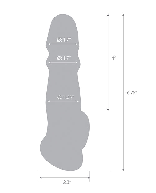 Blue Line Girthy Penis Enhancing Sleeve Extension 6.75in - Clear