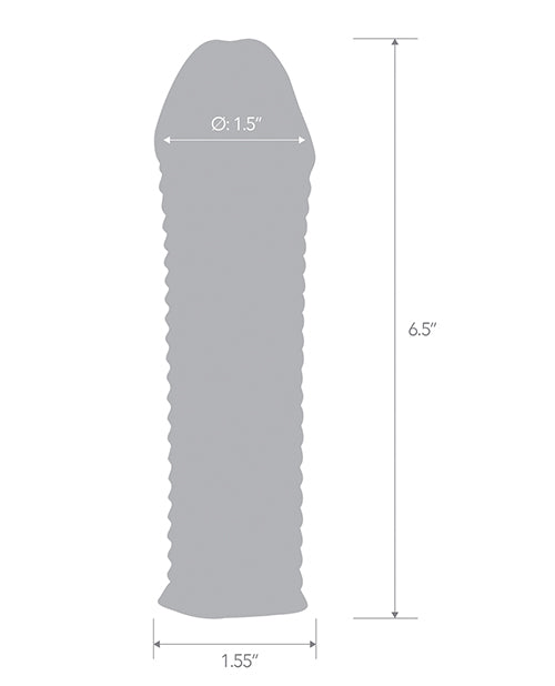 Blue Line Clear Textured Penis Enhancing Sleeve Extension 6.5in - Clear