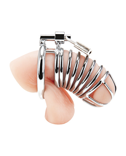 Blue Line Deluxe Chastity Cage - Stainless Steel