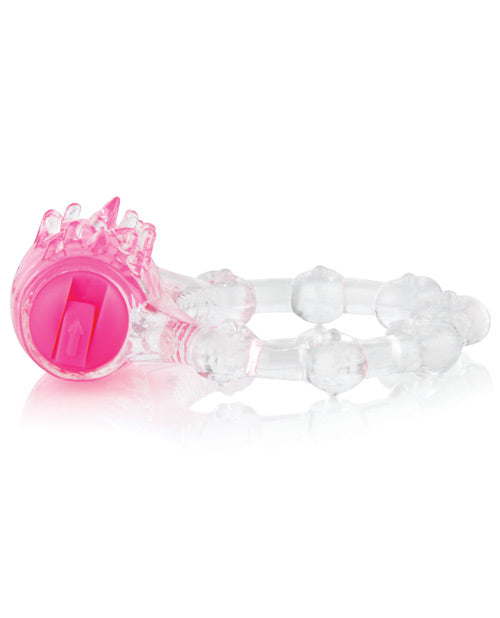 Color Pop Quickie Screaming O Vibrating Ring Silicone Cock Ring - Pink