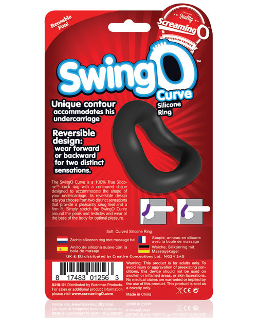 SwingO Curve Silicone Cock Ring - Black