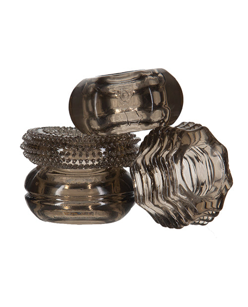 PowerBullet Got Big D Super Stretch Cock Rings (4 pack) - Black