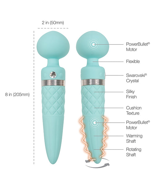 Pillow Talk Sultry Warming Wand Massager - Teal