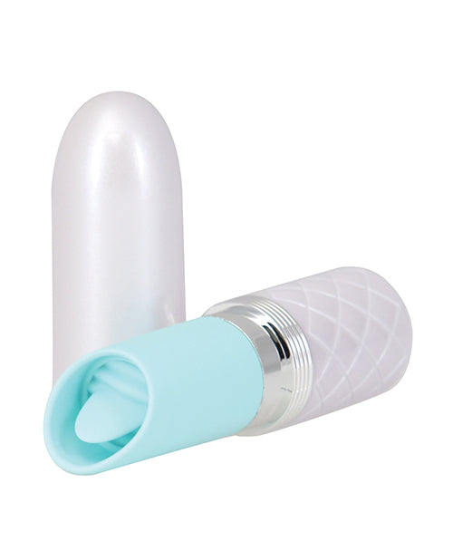 Pillow Talk Lusty Luxurious Rechargeable Silicone Flickering Massager - Teal/White