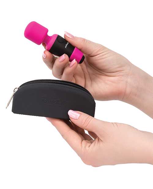 PalmPower Pocket Silicone Rechargeable Mini Wand Massager - Pink