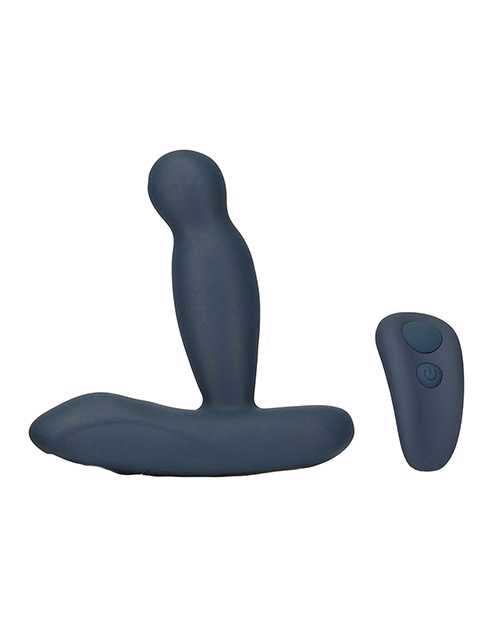 LUX Active Revolve Silicone Rechargeable Rotating and Vibrating Anal Massager with Remote Control - Navy