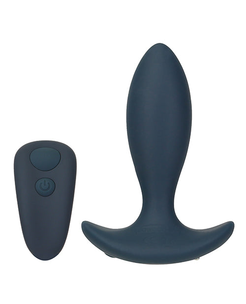 LUX Active Throb Silicone Rechargeable Anal Plug with Remote Control 4.5in - Blue