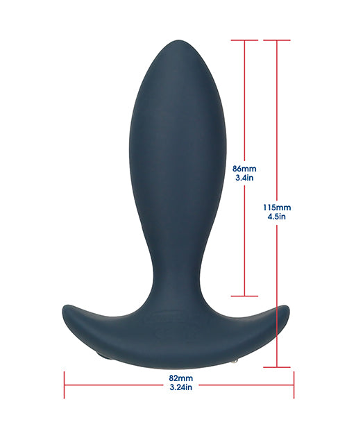 LUX Active Throb Silicone Rechargeable Anal Plug with Remote Control 4.5in - Blue