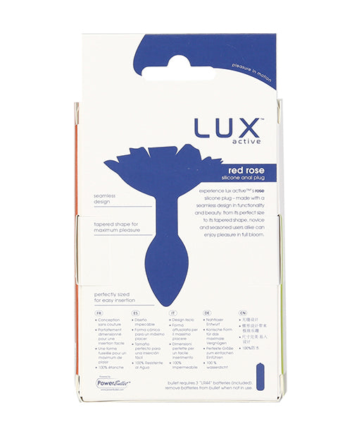 Lux Active Red Rose Silicone Anal Plug - Red