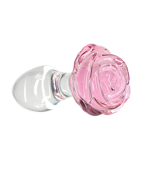 Pillow Talk Rosy Glass Anal Plug - Clear/Pink