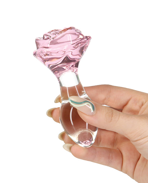 Pillow Talk Rosy Glass Anal Plug - Clear/Pink