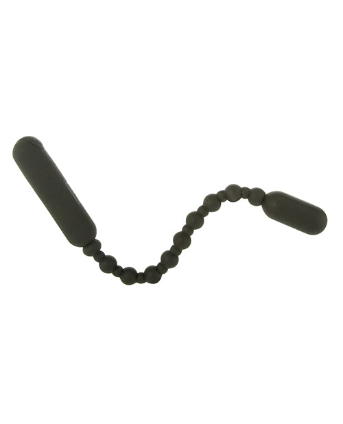 PowerBullet Rechargeable Silicone Booty Beads 10in - Black