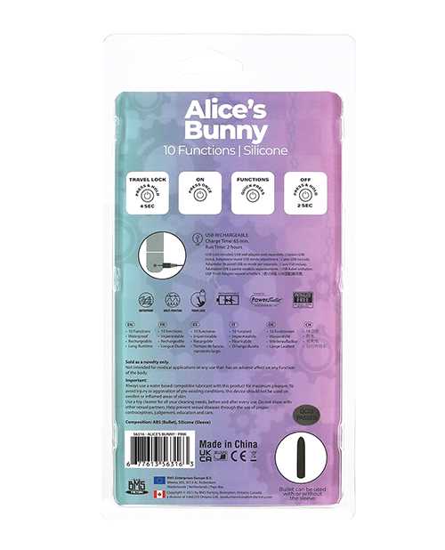 PowerBullet Alice`s Bunny Silicone Rechargeable Rabbit - Pink