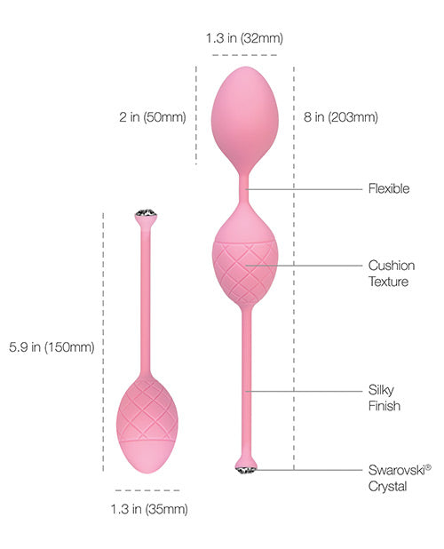 Pillow Talk Luxurious Pleasure Balls Silicone Kegel Balls- Pink