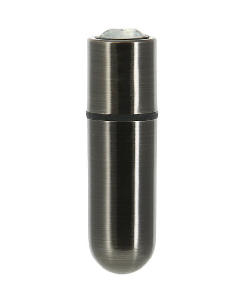 PowerBullet First Class Rechargeable Mini Bullet with Crystal - Gun Metal