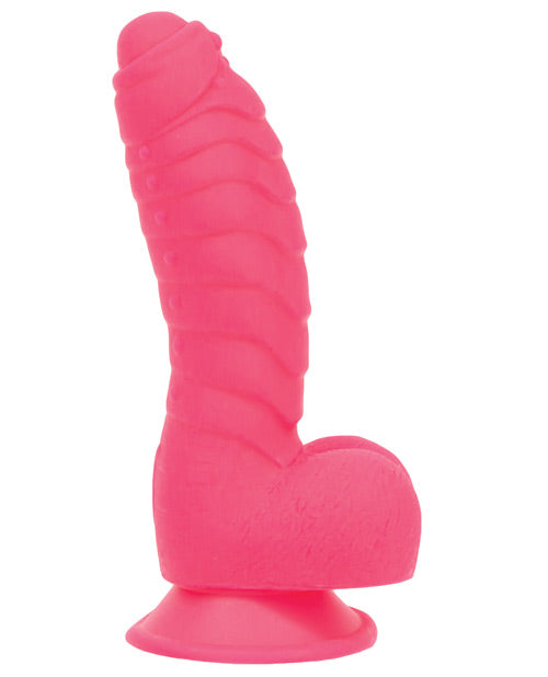 Addiction Toy Collection Tom Silicone Dildo with Balls 7in - Pink