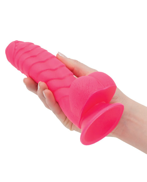 Addiction Toy Collection Tom Silicone Dildo with Balls 7in - Pink