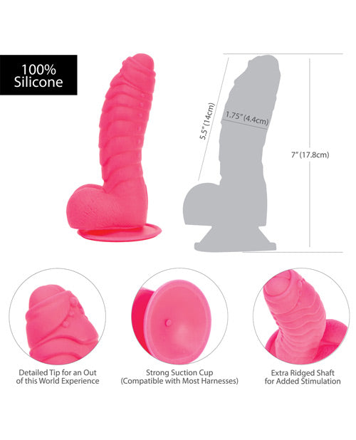 Addiction Toy Collection Tom Silicone Dildo with Balls 7in - Pink