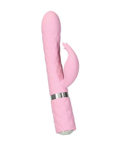 Pillow Talk Lively Silicone Rechargeable Rabbit Massager with Swarovski Crystal - Pink