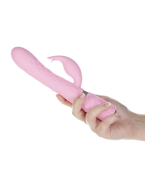 Pillow Talk Lively Silicone Rechargeable Rabbit Massager with Swarovski Crystal - Pink