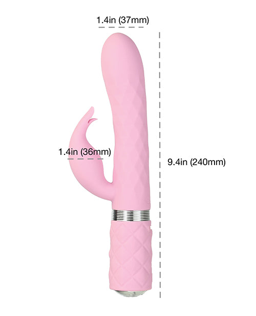 Pillow Talk Lively Silicone Rechargeable Rabbit Massager with Swarovski Crystal - Pink