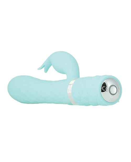 Pillow Talk Lively Silicone Rechargeable Rabbit Vibrator with Swarovski Crystal - Teal