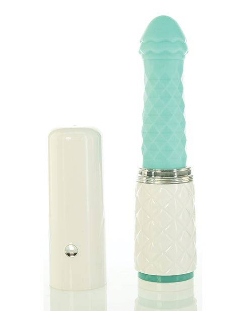 Pillow Talk Feisty Silicone Thrusting and Vibrating Massager - Teal