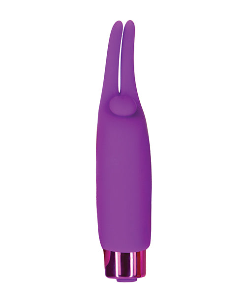 PowerBullet Silicone Teasing Tongue With Mini Rechargeable Bullet 2.5in - Purple