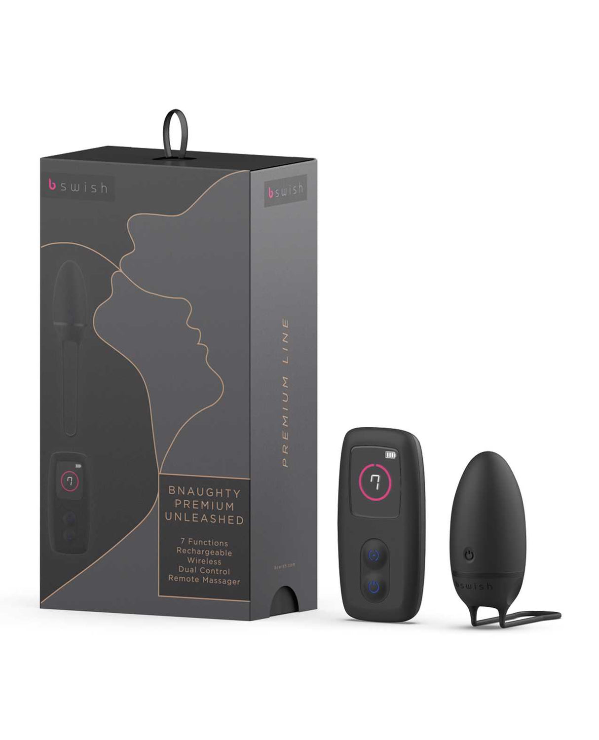 Bnaughty Premium Unleashed Remote Control Bullet - Noir