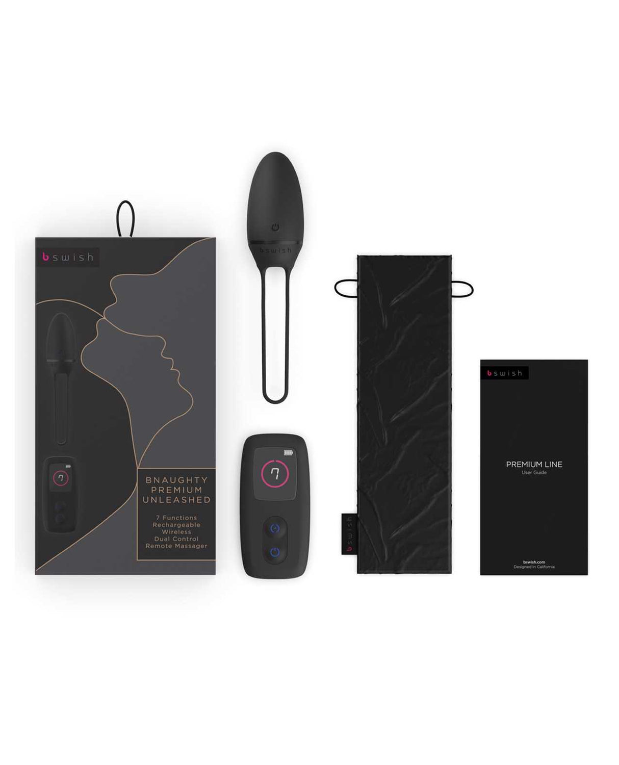 Bnaughty Premium Unleashed Remote Control Bullet - Noir