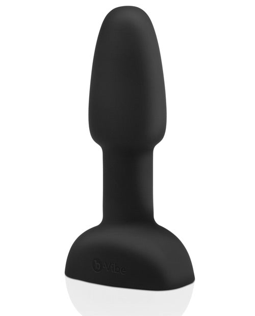 B-Vibe Rimming Petite Rechargeable Silicone Anal Plug with Remote Control - Black