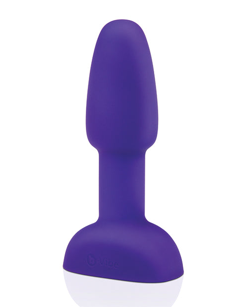 B-Vibe Rimming Petite Rechargeable Silicone Anal Plug with Remote Control - Purple