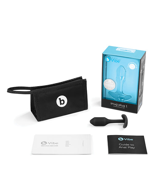 B-Vibe Snug Plug 1 Silicone Weighted Butt Plug - Black