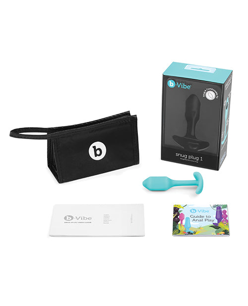 B-Vibe Snug Plug 1 Silicone Weighted Butt Plug - Mint Green