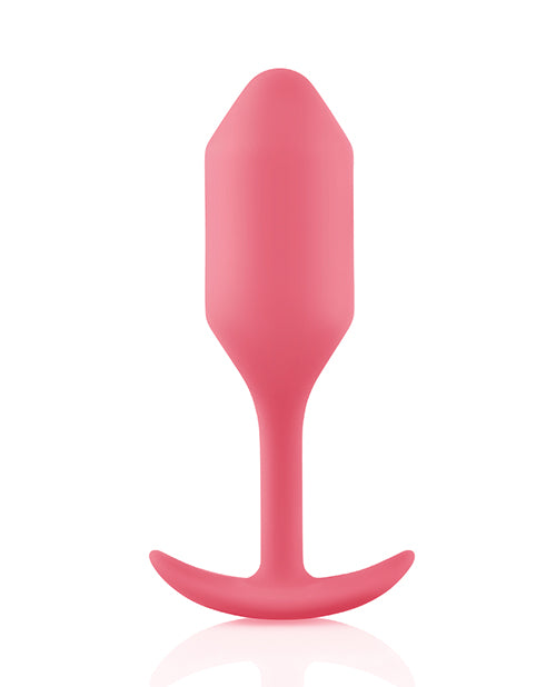 B-Vibe Snug Plug 2 Silicone Weighted Anal Plug - Coral