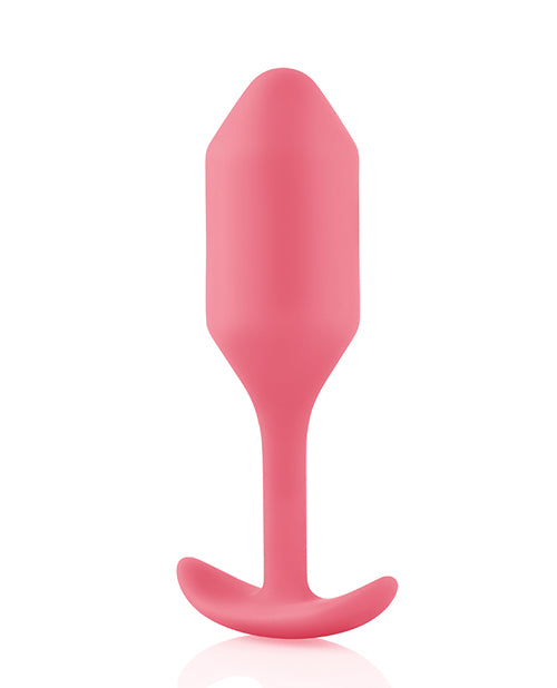 B-Vibe Snug Plug 2 Silicone Weighted Anal Plug - Coral