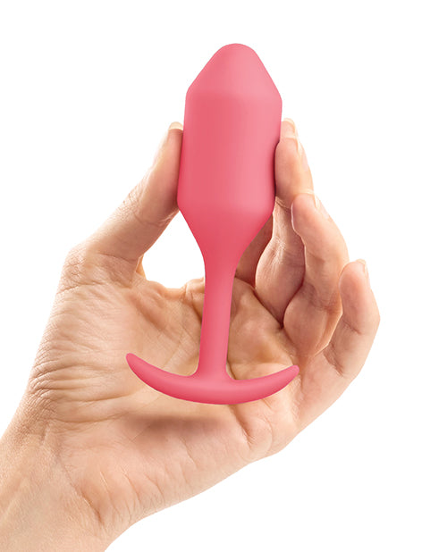 B-Vibe Snug Plug 2 Silicone Weighted Anal Plug - Coral
